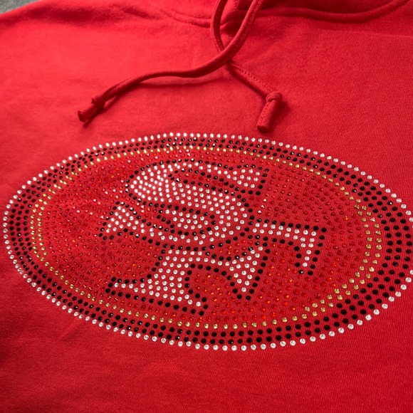 San Francisco 49ers Rhinestone Cropped Hoodie Women's XXL - Picture 2 of 10
